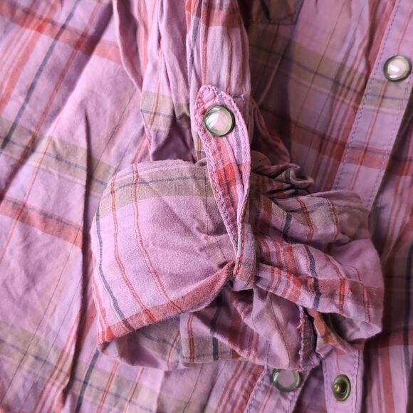 mossimo Western Lilac Plaid Button-Up Shirt Size M - Picture 6 of 7